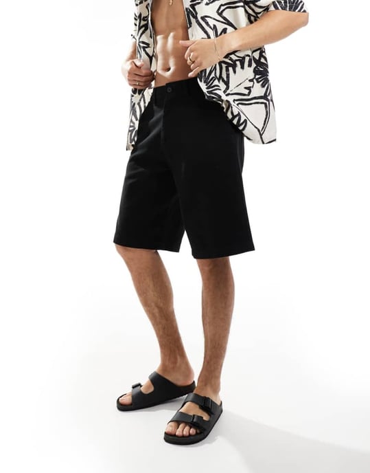 ONLY & SONS lös passform shorts i svart - Image 2