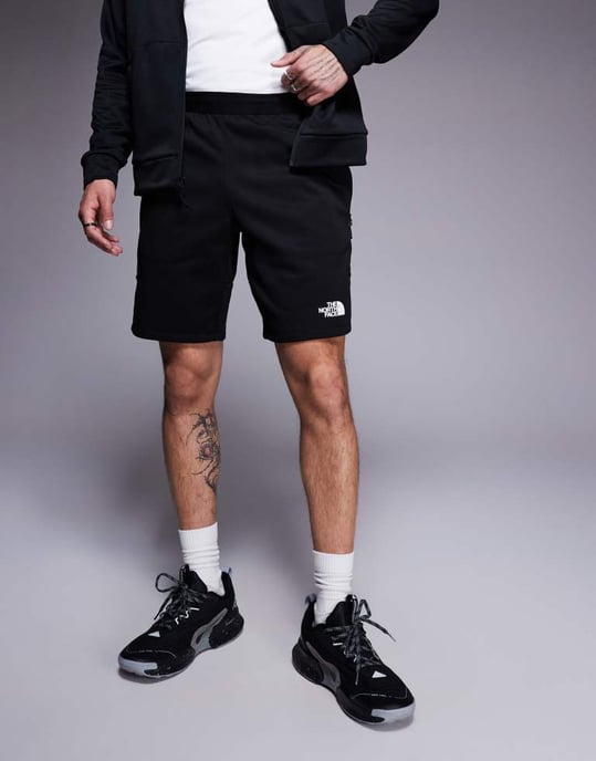 The North Face Mountain Athletics tech fleece shorts in black - Image 2