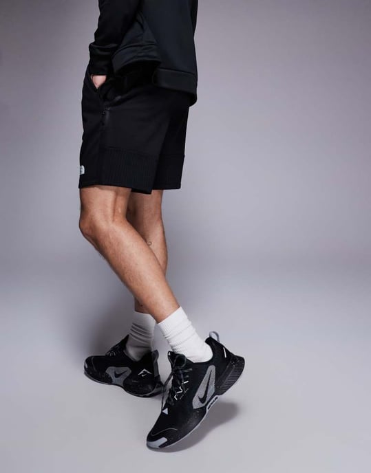 The North Face Mountain Athletics tech fleece shorts in black - Image 3