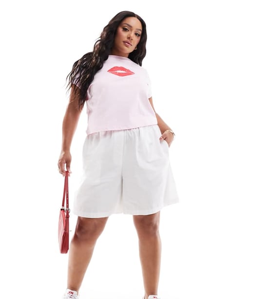 ASOS DESIGN Curve långlinje boxershorts i vitt - Image 1