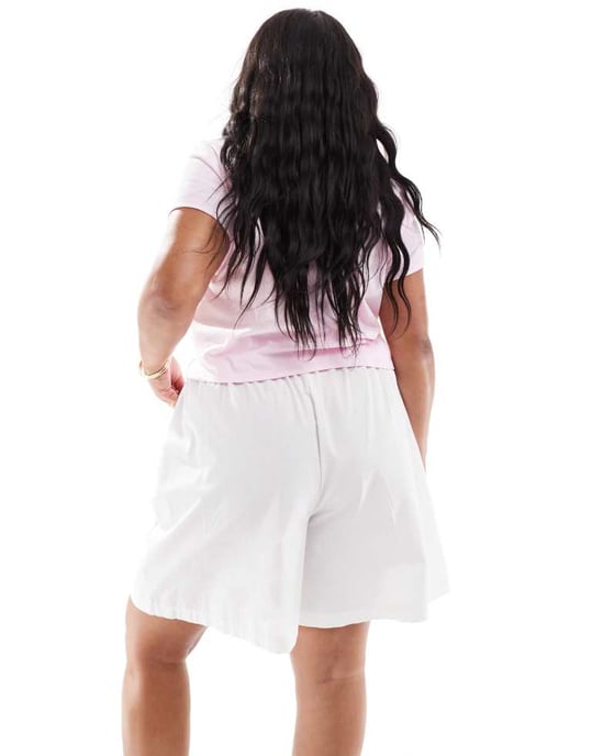 ASOS DESIGN Curve långlinje boxershorts i vitt - Image 3