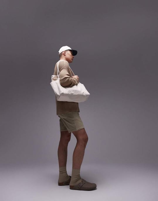 Topman texturerade shorts i sten - Image 4