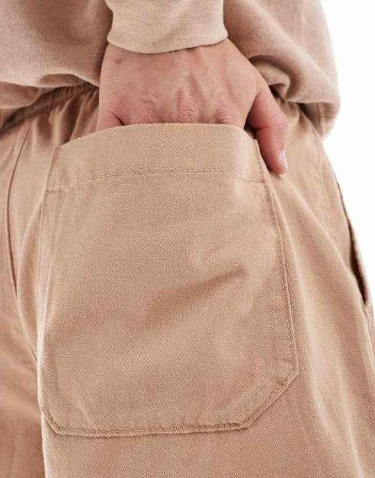 ASOS DESIGN chinoshorts i beige - Image 3