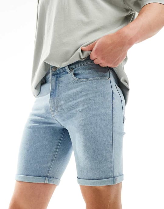 ONLY & SONS denimshorts i ljusblå - Image 4