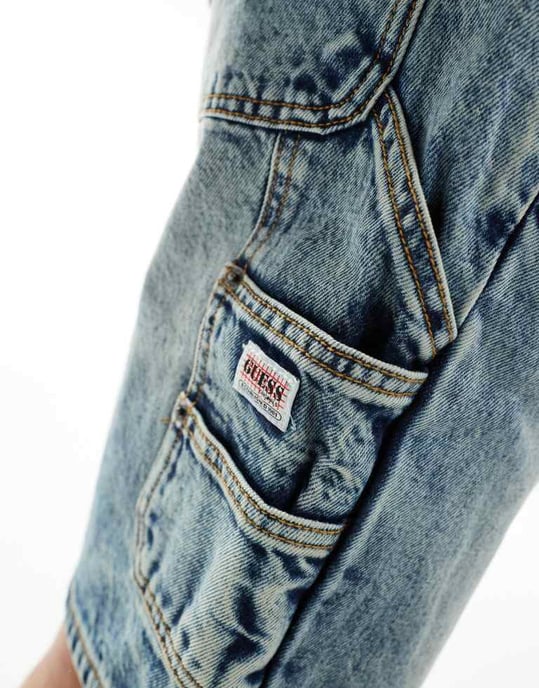 Guess Originals denim snickarshorts i midwash blå - Image 2