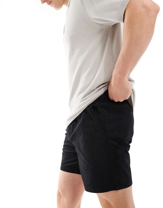 Jack & Jones chinoshorts med dragsko i svart - Image 2