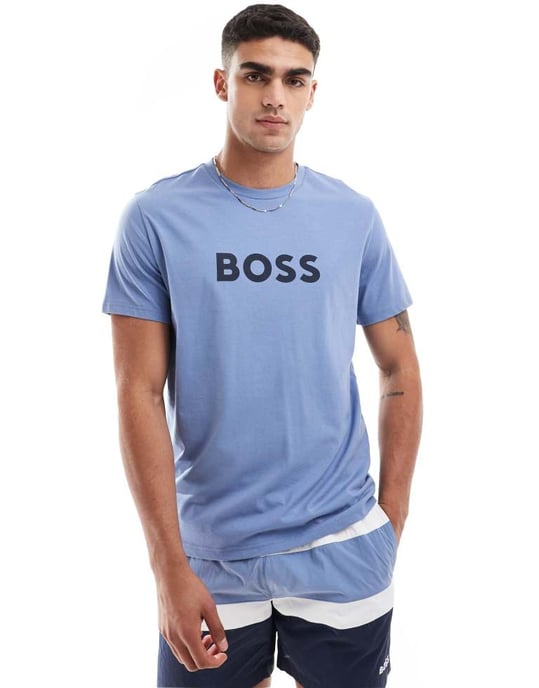 Boss strandt-shirt i blått - Image 4