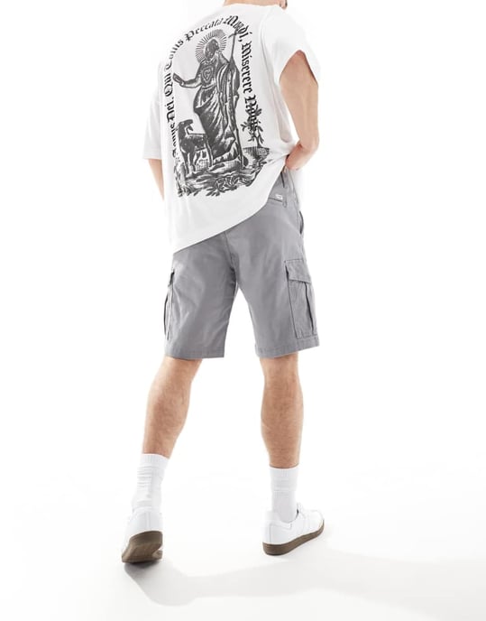 Jack & Jones 2-pack cargoshorts i grå och khaki - Image 3