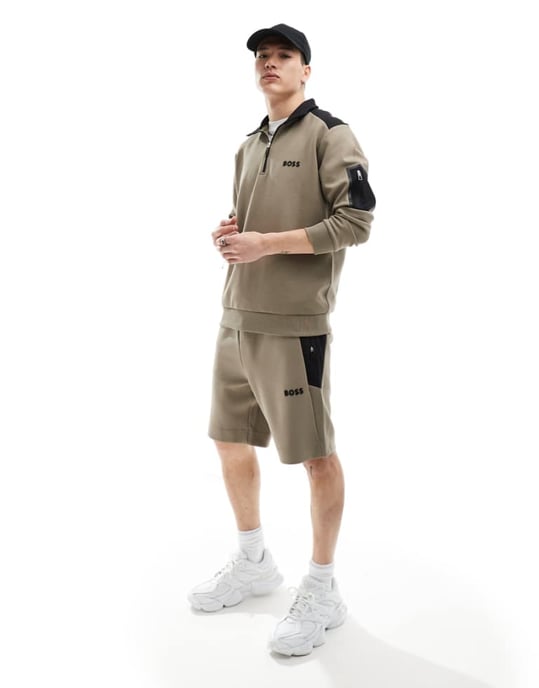 BOSS Green Headlo logoshorts i beige - Image 1