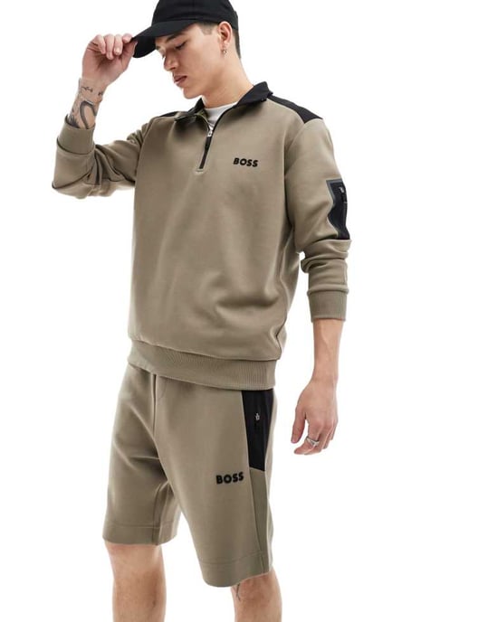 BOSS Green Headlo logoshorts i beige - Image 2
