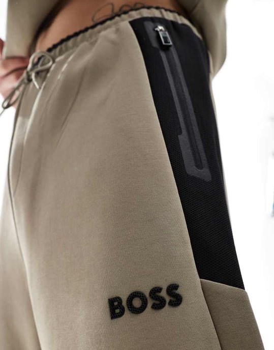 BOSS Green Headlo logoshorts i beige - Image 4