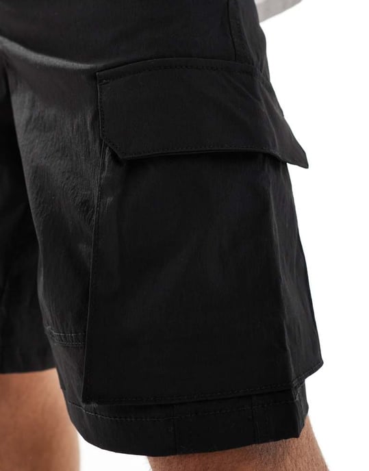 ADPT teknisk cargoshorts i svart - Image 3
