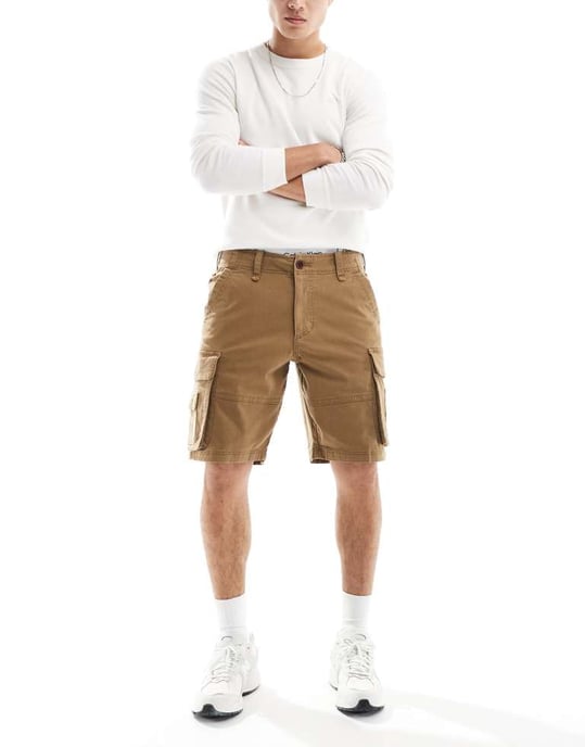 Hollister 10-tums cargoshorts i tan - Image 2