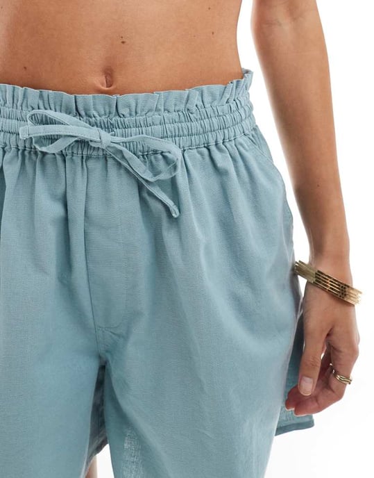 ASOS DESIGN flippy shorts med linne i blått set - Image 2