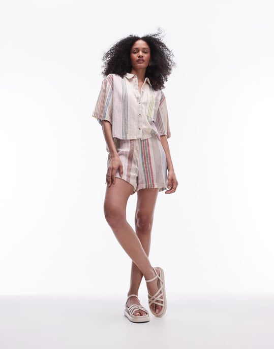 Topshop strandrandad shorts i flera färger - Image 2