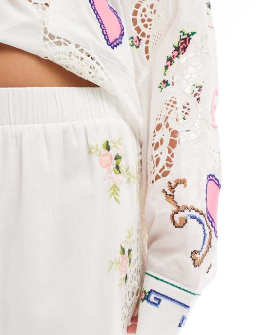ASOS DESIGN premium broderad matchande shorts - Image 3