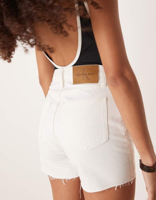Calvin Klein Jeans mom shorts in white wash - Image 1