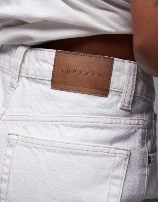 Topshop Editor denim shorts in bone - Image 2
