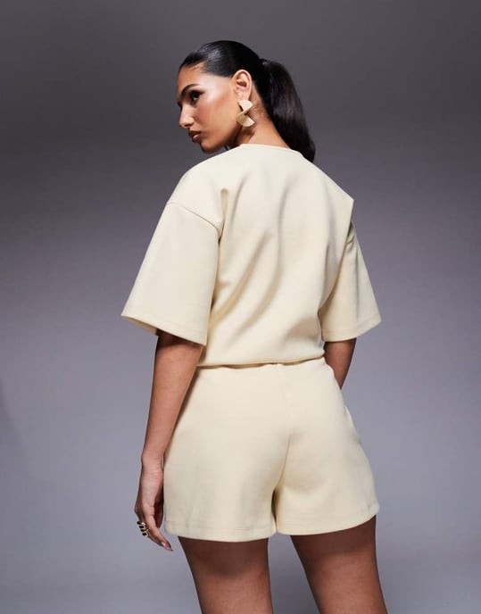 ASOS DESIGN boxer short co ord in lemon - Image 3