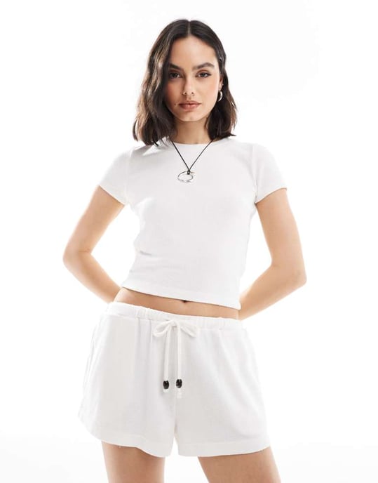 Cotton On lightweight beach shorts in white - Image 4
