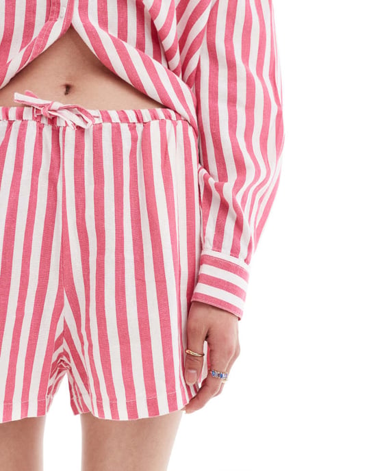 ENDAST linnet set i vit och rosa rand - Image 4