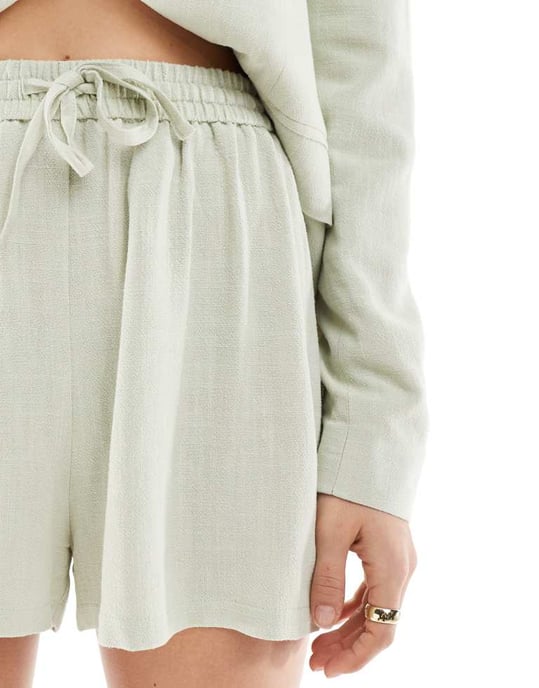 Miss Selfridge linnebyxor i sagegrön - Image 3