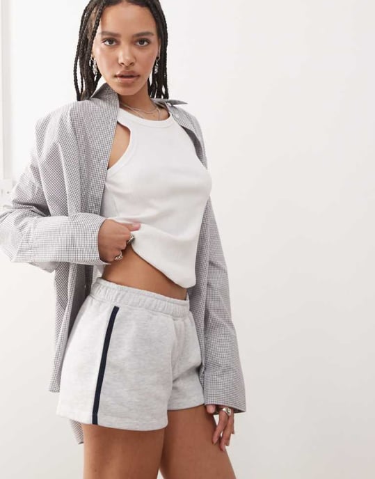 COLLUSION low rise stripe micro shorts - Image 1