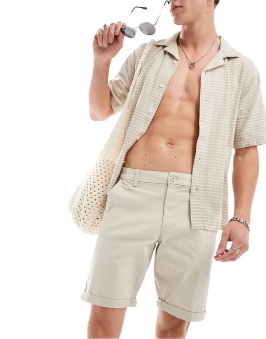 ONLY & SONS regular chino shorts i beige - Image 1