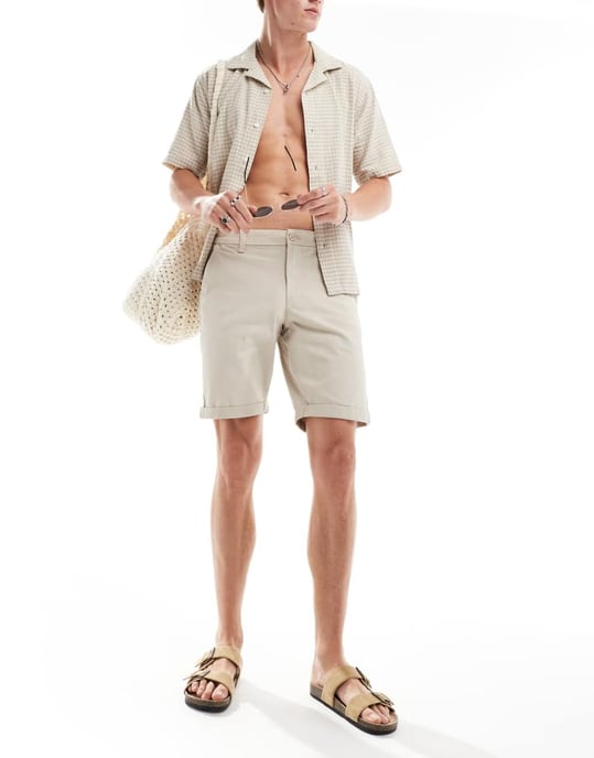 ONLY & SONS regular chino shorts i beige - Image 4