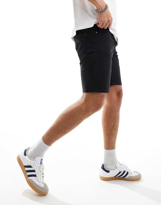 Ben Sherman slim fit 5-fickorsshorts i svart - Image 4