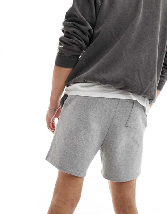 ASOS DESIGN 2-pack kortare slim shorts i svart och gråmelerad - Image 3