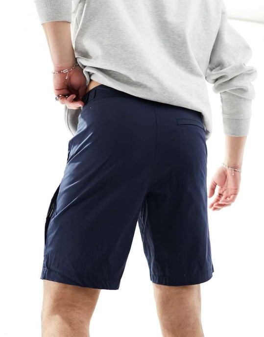 Marshall Artist zip sidoficka shorts i marinblå - Image 3