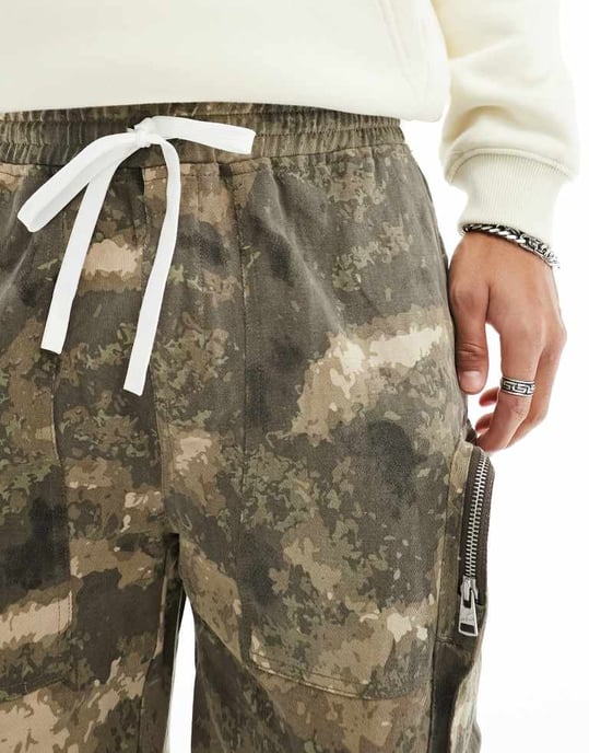Couture Club kamouflagemönstrade cargo shorts i flerfärgad - Image 3