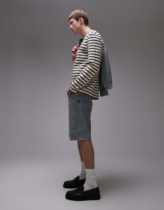 Tommy Jeans Isaac relaxed denim shorts in medium wash - Image 3