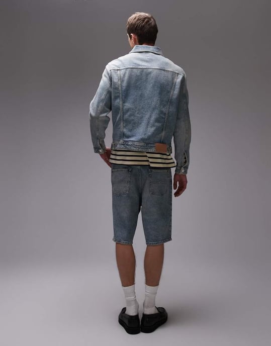 Tommy Jeans Isaac relaxed denim shorts in medium wash - Image 4