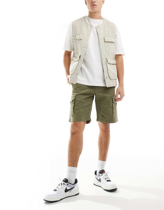 ADPT bred passform cargoshorts i khaki - Image 3