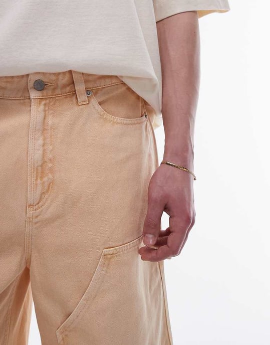 Topman snickarshorts i gul - Image 3