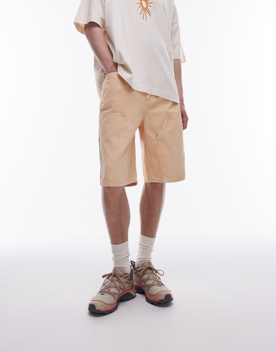Topman snickarshorts i gul - Image 4