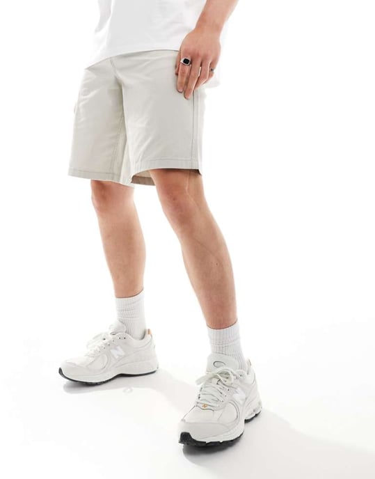 ASOS DESIGN chinoshorts i stenfärg - Image 1