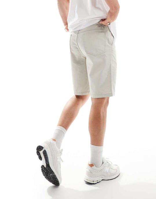 ASOS DESIGN chinoshorts i stenfärg - Image 2