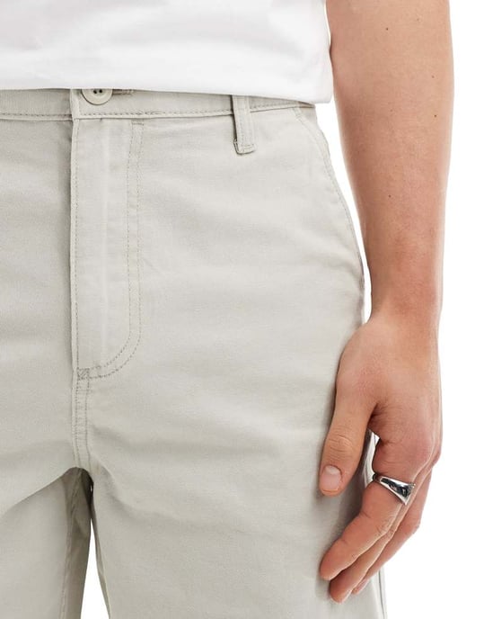 ASOS DESIGN chinoshorts i stenfärg - Image 3