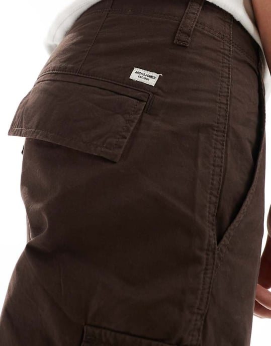 Jack & Jones cargoshorts i brunt - Image 4