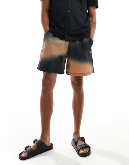 Fred Perry tryckt shorts i grönt - Image 1