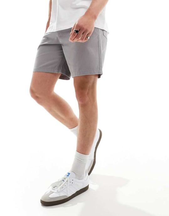 ASOS DESIGN chinoshorts i grått - Image 1