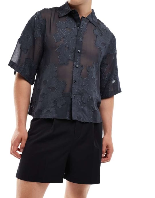 ASOS DESIGN smart korta bermudashorts i svart - Image 4
