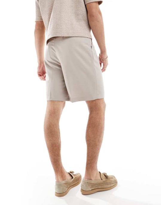ASOS DESIGN smart vida shorts i sten - Image 2