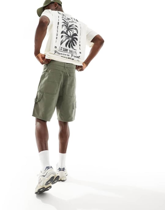 ASOS DESIGN snickarshorts i khaki - Image 4