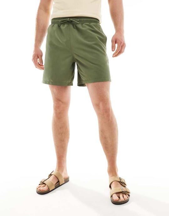 Chelsea Peers klädestvätt badshorts i khaki - Image 2