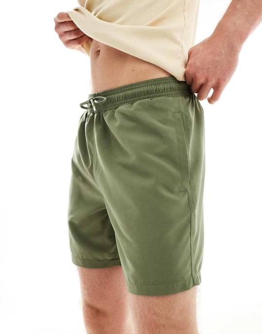 Chelsea Peers klädestvätt badshorts i khaki - Image 4