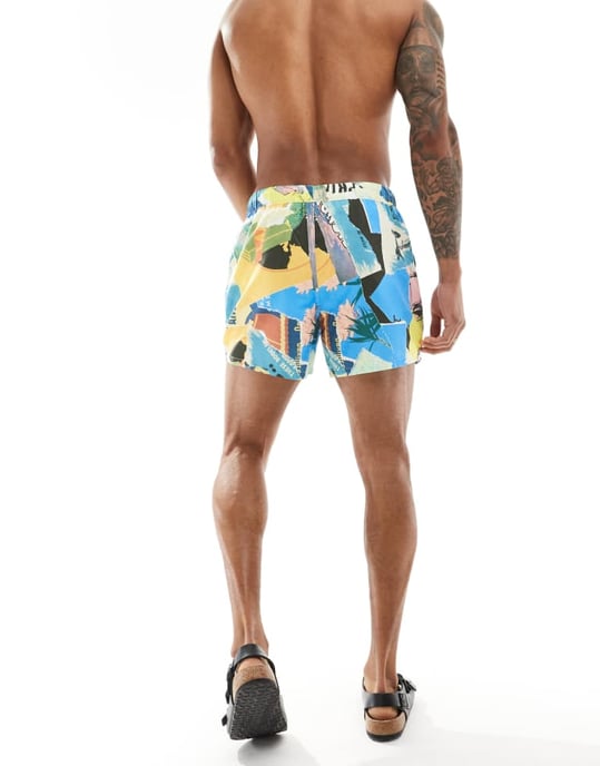 ASOS DESIGN koord badshorts i kort längd i blått - Image 3